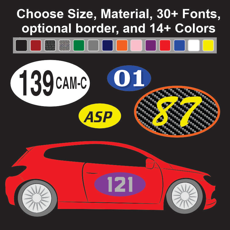 Solo Performance Specialties Oval or Ellipse Panel Number