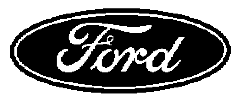 Decal, Auto Manufacturer, Ford Oval Medium, 8" x 3", Die Cut, White or Blue