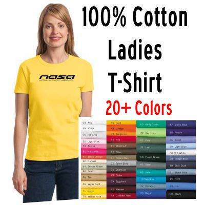 NASA Racing Logo Ladies 100% Cotton Short Sleeve T-Shirt, Choose your color!