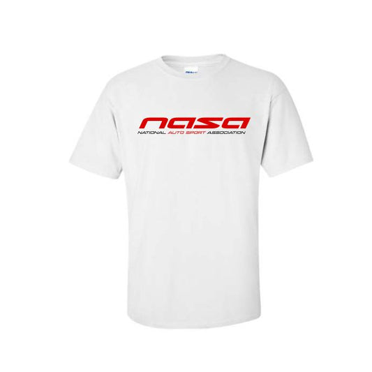 NASA Racing Logo White 100% Cotton Short Sleeve T-Shirt