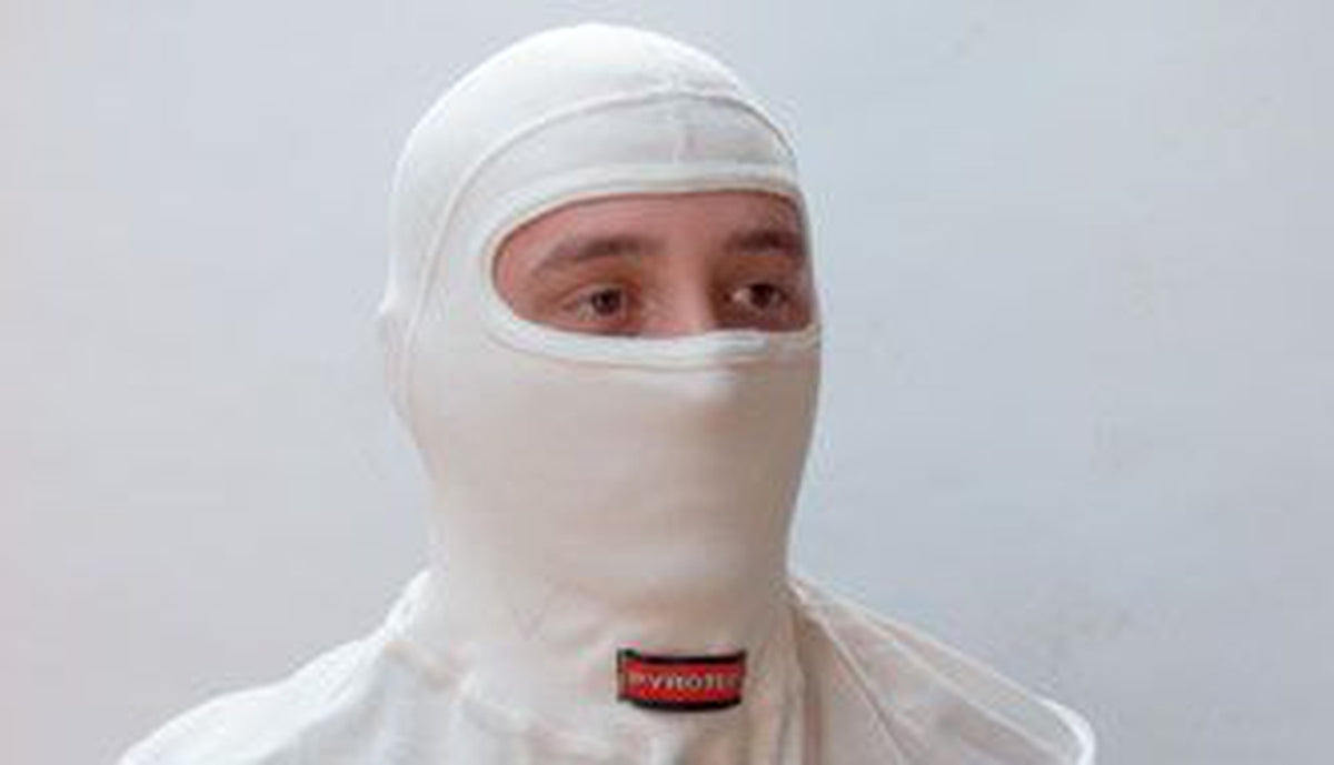 Pyrotect Single Layer Head Sock-Balaclava White