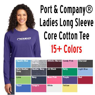 NASA Racing Logo Port & Company® Ladies Long Sleeve Core Cotton Tee