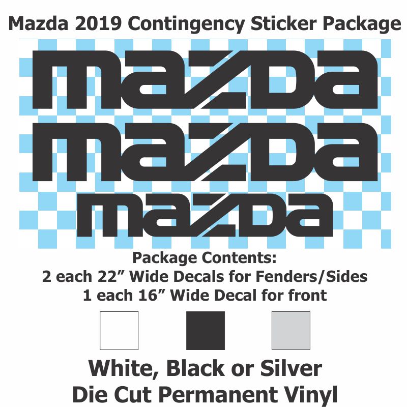 Contingency Stickers Racing Solo Performance Specialties MAZDA Contingency Sticker Package