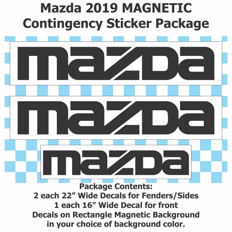 MAZDA Magnetic and Reusable Vinyl Contingency Sticker Package