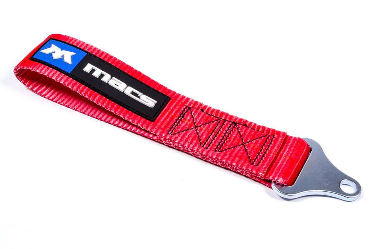 Mac's Tie Downs Soft Loop Tow Strap Bolt On Red