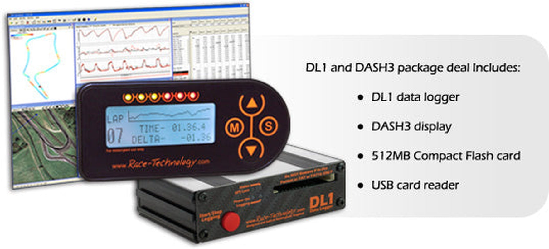 Race Technology DL1 and DASH3 Package Deal