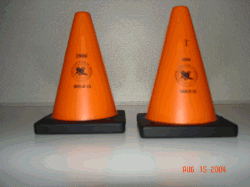 Solo Performance Specialties 4" Tall Stress Cones with custom logo