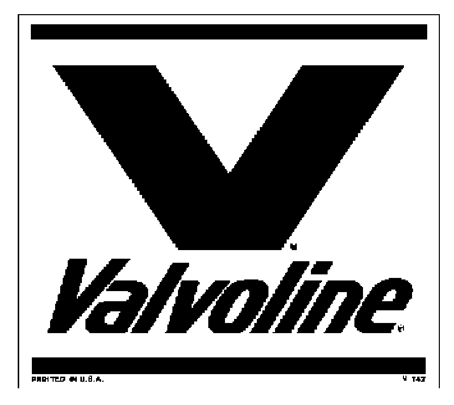 Decal, Oil-Lubricant Manufacturers, Valvoline Large, 17" x 5", Printed, Blue and Red on White