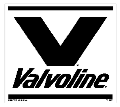 Decal, Oil-Lubricant Manufacturers, Valvoline Large, 17" x 5", Printed, Blue and Red on White